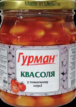 Квасоля в томатному соусі ГУРМАН 450г